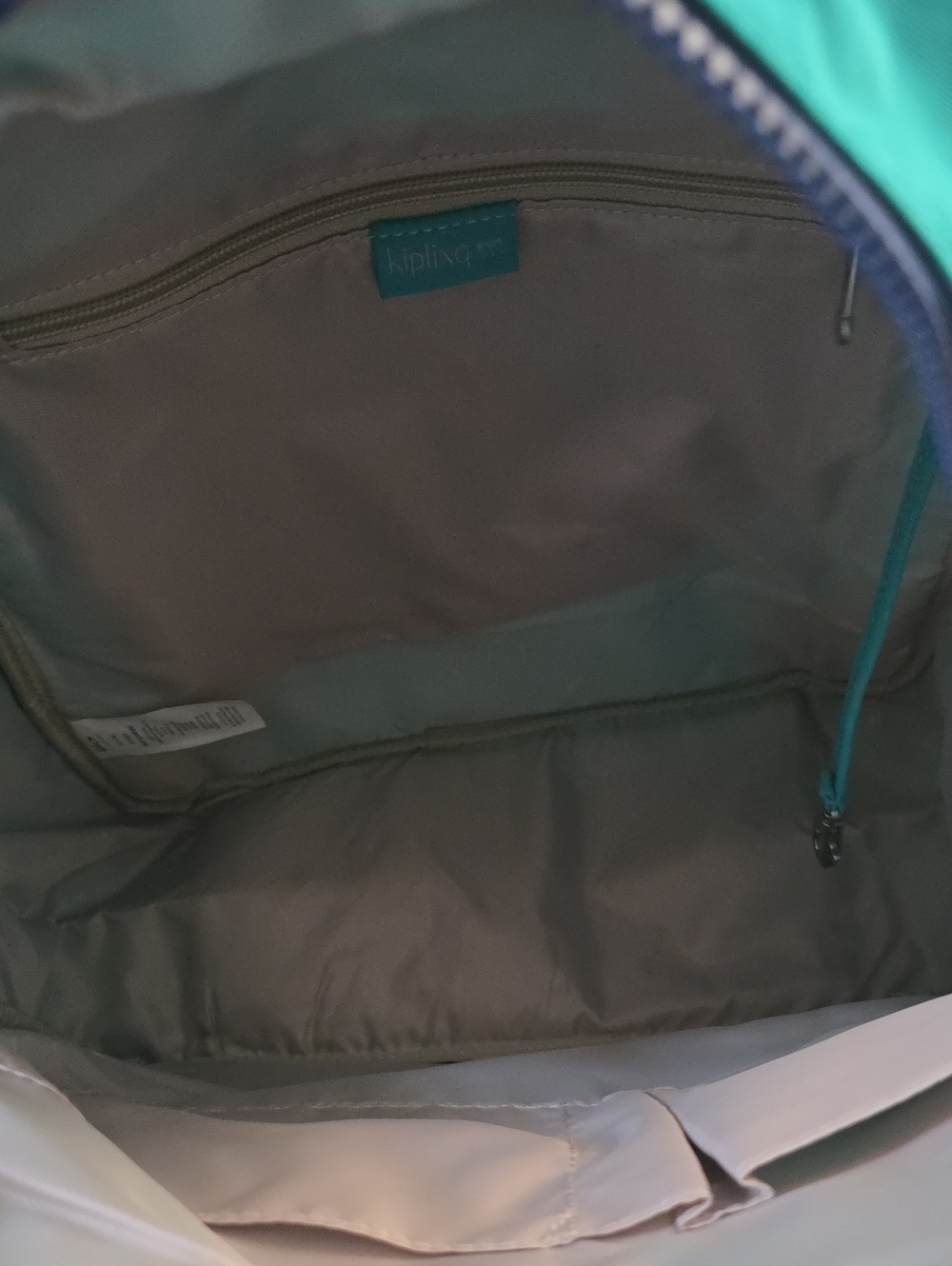 Kipling Teal Green Backpack with Monkey Charm - Picture 5 of 6